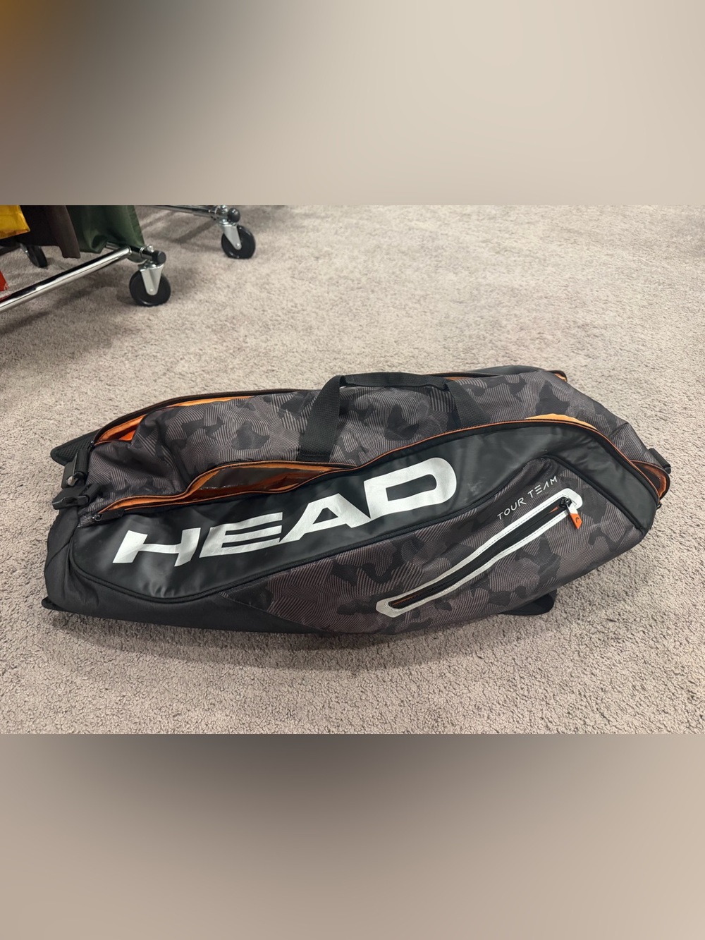 HEAD Black and Orange Men's Duffel Tennis Bag